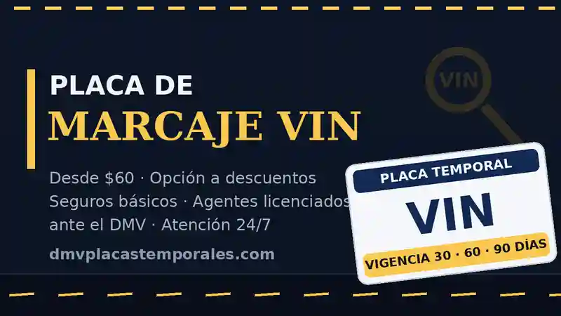 Placa de marcaje VIN - qué es y cómo verificarla gratis con datos oficiales NHTSA